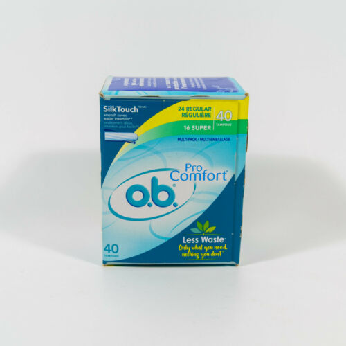 1 box= 40 total O.B. OB Pro Comfort 24 REGULAR/16 SUPER total Absorbancy Tampons