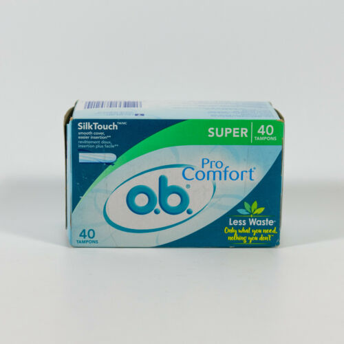 1 box= 40 total O.B. OB Pro Comfort SUPER Absorbancy Non-Applicator Tampons