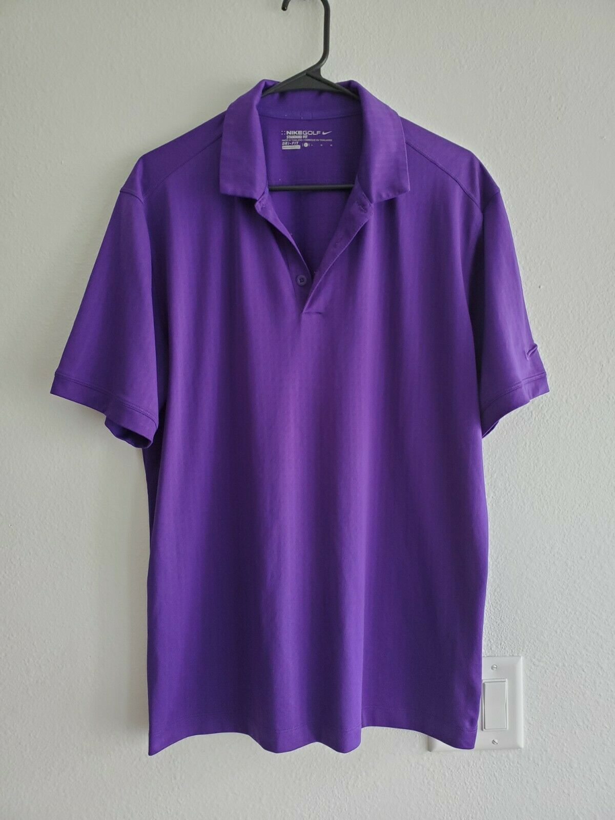 Nike Golf Dri Fit Standard Fit Polo Shirt Purple Mens Large Preowned