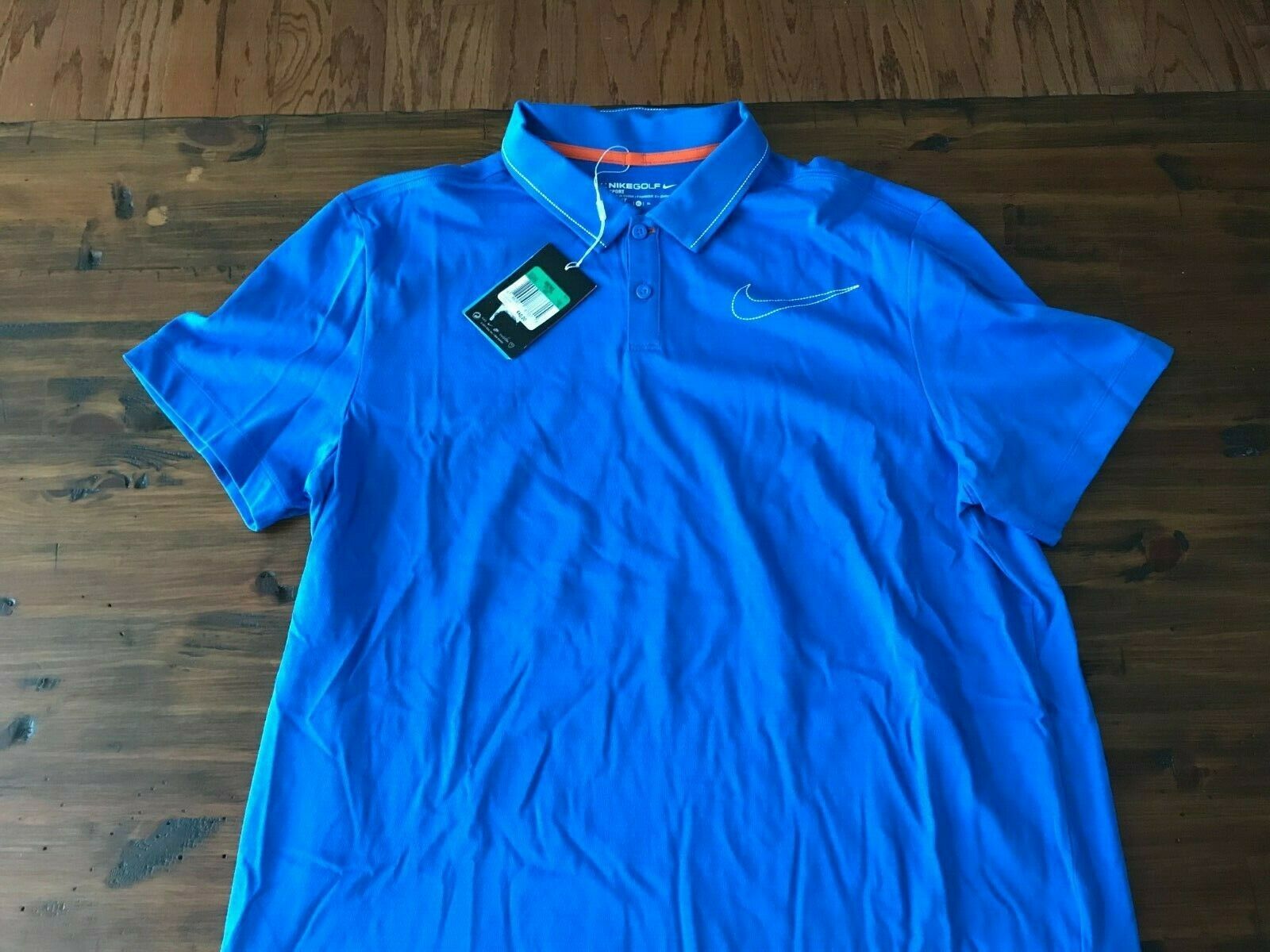 New Men's Nike Sport Golf Swoosh Royal Blue Polo Shirt 452770 Dri-Fit XL